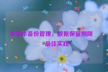 多版本備份管理，數(shù)據(jù)保留期限的最佳實踐