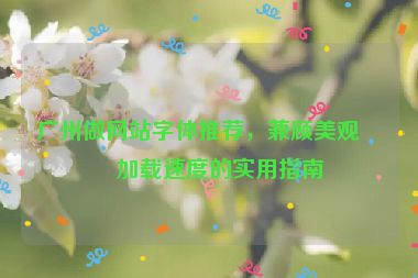 廣州做網(wǎng)站字體推薦，兼顧美觀(guān)與加載速度的實(shí)用指南
