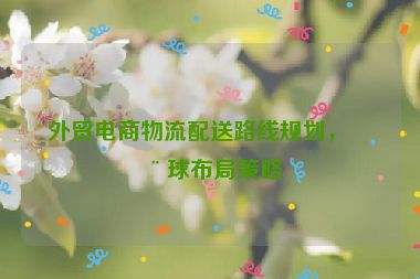 外貿(mào)電商物流配送路線規(guī)劃，全球布局策略