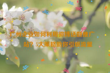 廣州企業(yè)如何利用微博話題推廣網站？5大策略助你引爆流量
