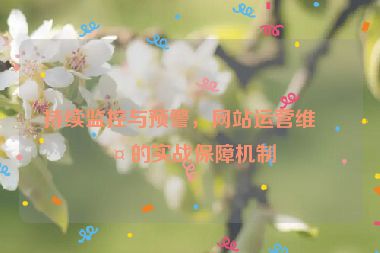 持續(xù)監(jiān)控與預(yù)警，網(wǎng)站運(yùn)營(yíng)維護(hù)的實(shí)戰(zhàn)保障機(jī)制