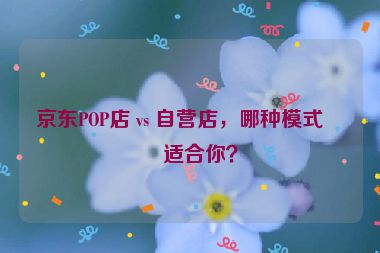 京東POP店 vs 自營店，哪種模式更適合你？