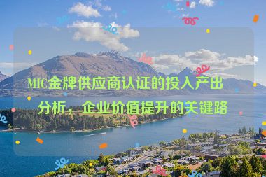 MIC金牌供應(yīng)商認(rèn)證的投入產(chǎn)出比分析，企業(yè)價(jià)值提升的關(guān)鍵路徑