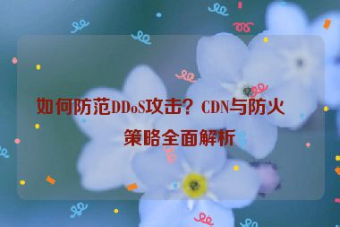 如何防范DDoS攻擊？CDN與防火墻策略全面解析