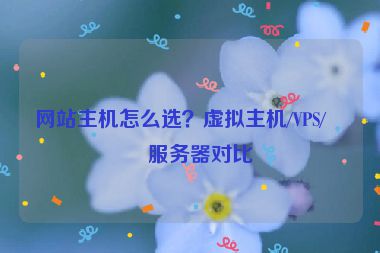 網(wǎng)站主機(jī)怎么選？虛擬主機(jī)/VPS/云服務(wù)器對比