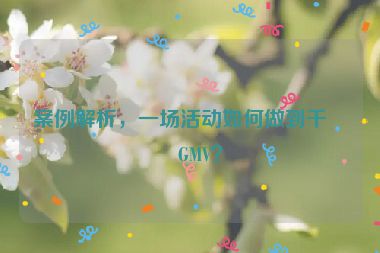 案例解析，一場(chǎng)活動(dòng)如何做到千萬(wàn)GMV？
