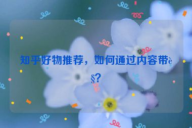 知乎好物推薦，如何通過內(nèi)容帶貨？