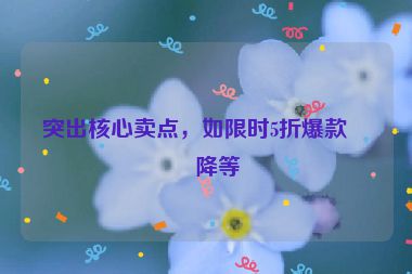 突出核心賣點，如限時5折爆款直降等