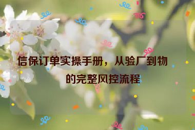 信保訂單實操手冊，從驗廠到物流的完整風控流程