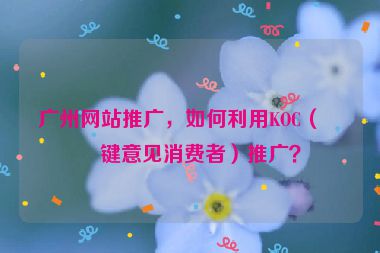 廣州網(wǎng)站推廣，如何利用KOC（關(guān)鍵意見消費(fèi)者）推廣？