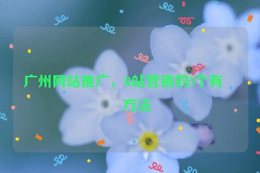 廣州網(wǎng)站推廣，B站營銷的5個有效方法