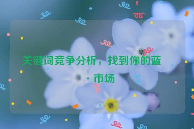 關(guān)鍵詞競(jìng)爭(zhēng)分析，找到你的藍(lán)海市場(chǎng)