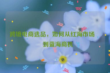 跨境電商選品，如何從紅海市場找到藍(lán)海商機(jī)