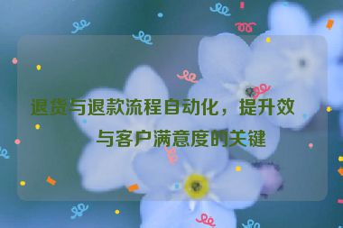 退貨與退款流程自動化，提升效率與客戶滿意度的關(guān)鍵
