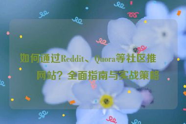 如何通過(guò)Reddit、Quora等社區(qū)推廣網(wǎng)站？全面指南與實(shí)戰(zhàn)策略