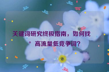 關(guān)鍵詞研究終極指南，如何找到高流量低競爭詞？