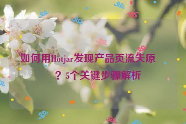 如何用Hotjar發(fā)現(xiàn)產(chǎn)品頁(yè)流失原因？5個(gè)關(guān)鍵步驟解析