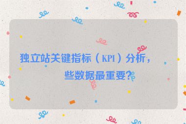 獨(dú)立站關(guān)鍵指標(biāo)（KPI）分析，哪些數(shù)據(jù)最重要？