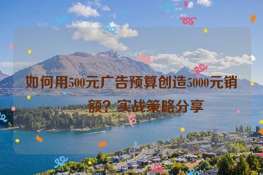 如何用500元廣告預(yù)算創(chuàng)造5000元銷售額？實(shí)戰(zhàn)策略分享