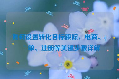 如何設(shè)置轉(zhuǎn)化目標(biāo)跟蹤，電商、表單、注冊等關(guān)鍵步驟詳解