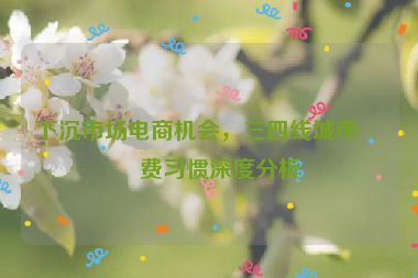 下沉市場電商機(jī)會(huì)，三四線城市消費(fèi)習(xí)慣深度分析