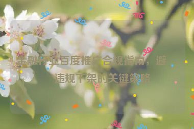 金融行業(yè)百度推廣合規(guī)指南，避免違規(guī)下架的關(guān)鍵策略