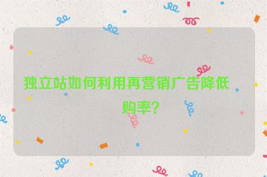 獨(dú)立站如何利用再營銷廣告降低棄購率？