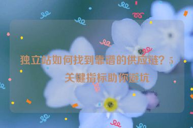 獨(dú)立站如何找到靠譜的供應(yīng)鏈？5個關(guān)鍵指標(biāo)助你避坑