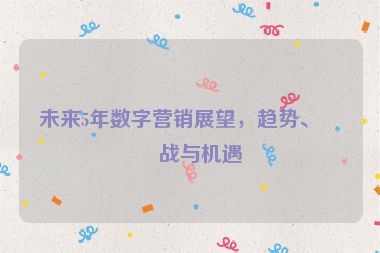 未來(lái)5年數(shù)字營(yíng)銷展望，趨勢(shì)、挑戰(zhàn)與機(jī)遇