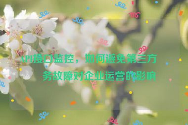 API接口監(jiān)控，如何避免第三方服務故障對企業(yè)運營的影響