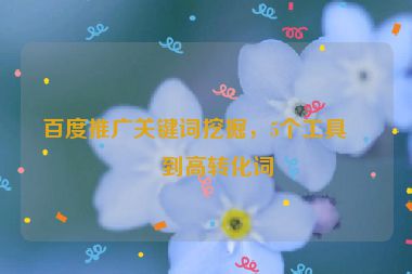 百度推廣關(guān)鍵詞挖掘，5個工具找到高轉(zhuǎn)化詞
