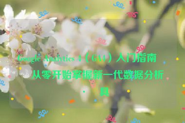 Google Analytics 4（GA4）入門指南，從零開始掌握新一代數(shù)據(jù)分析工具