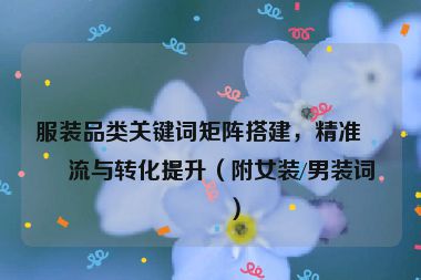 服裝品類關(guān)鍵詞矩陣搭建，精準(zhǔn)引流與轉(zhuǎn)化提升（附女裝/男裝詞庫）